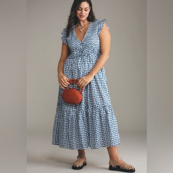 Anthropologie Dresses & Skirts - Anthropologie Peregrine Blue and White Midi Dress 3X NWT